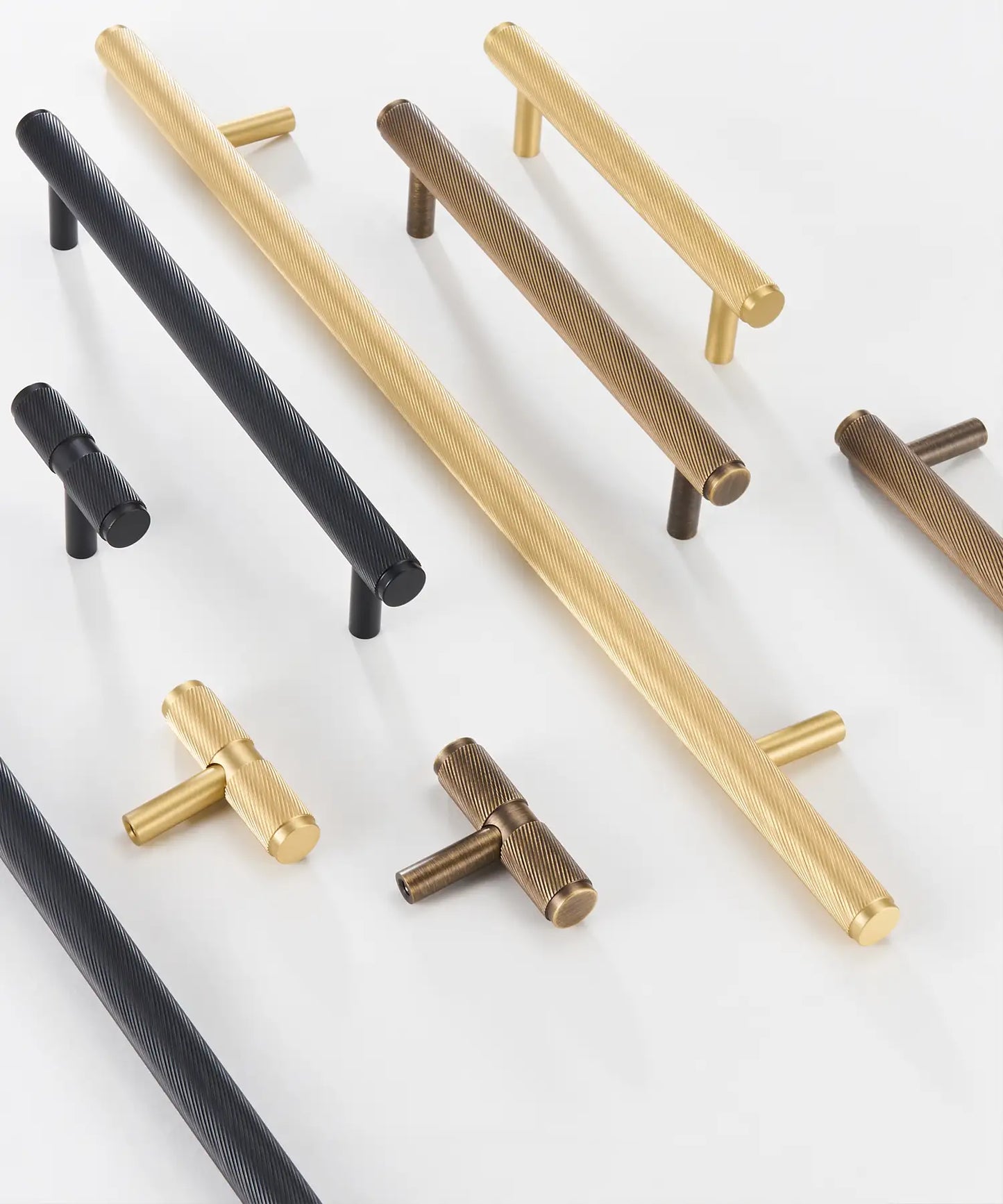 VORTICE Solid Brass Knurled Kitchen & Cabinet Handle