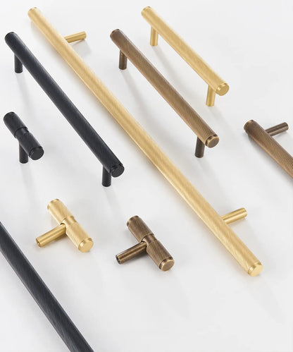 VORTICE Solid Brass Knurled Kitchen & Cabinet Handle