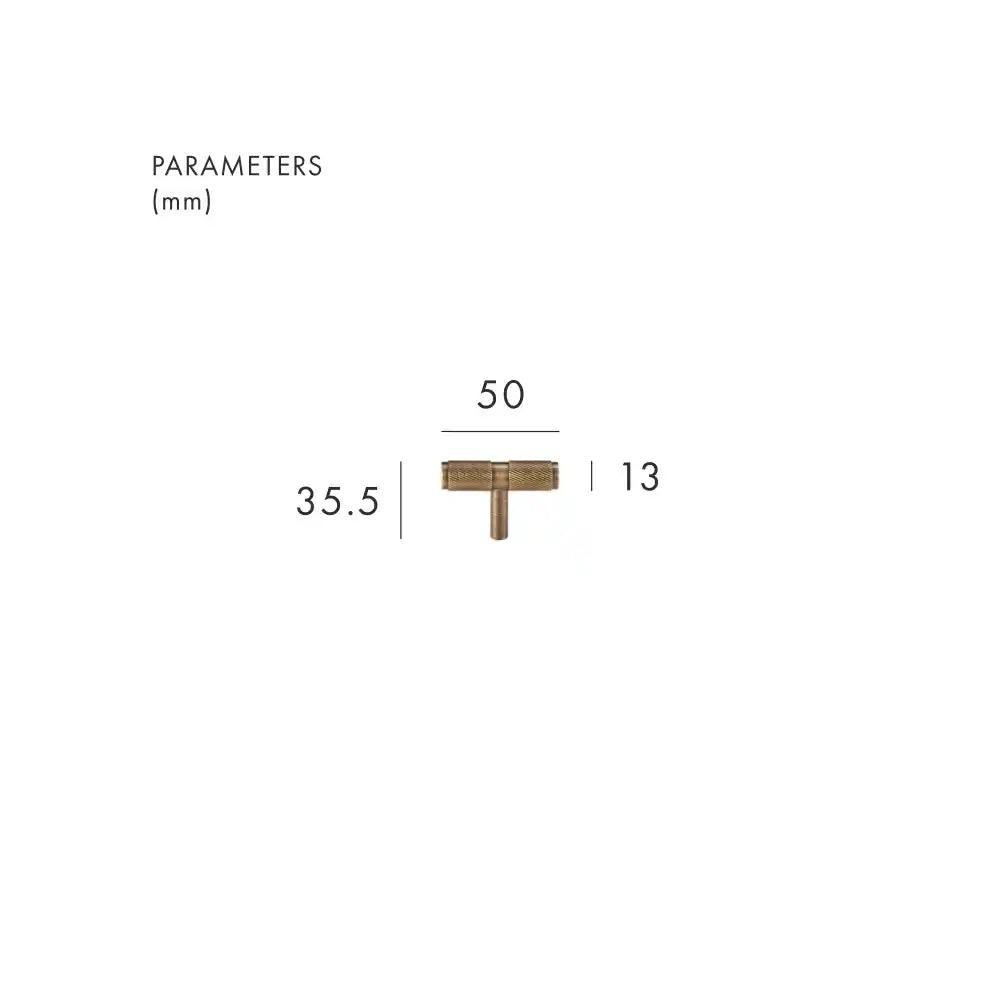 VORTICE Solid Brass T-bar handle