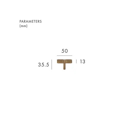 VORTICE Solid Brass T-bar handle